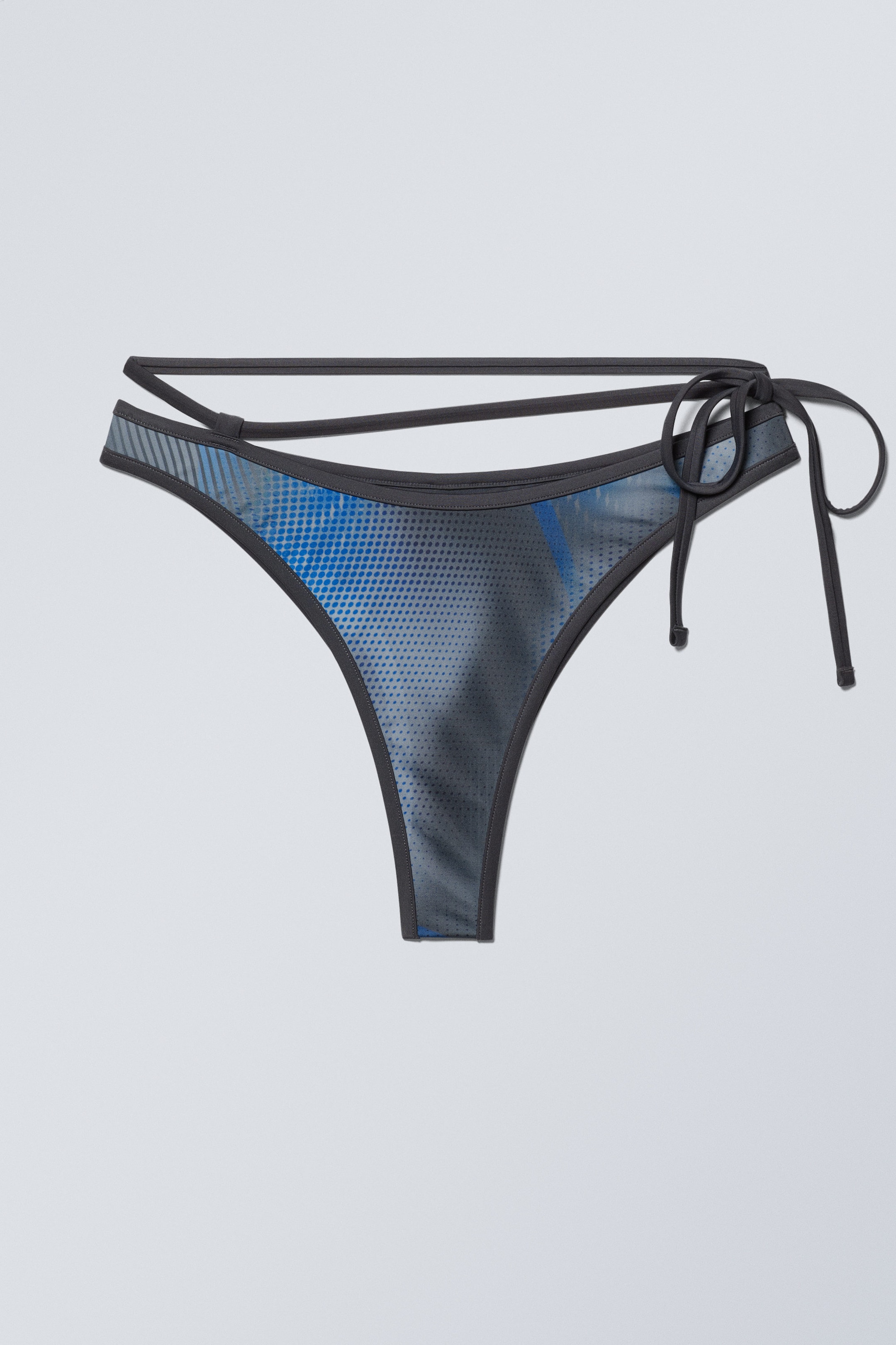 Speed-Blau - Bedruckte Bikinihose mit Riemen - 0