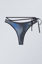 Speed-Blau - Bedruckte Bikinihose mit Riemen - 0
