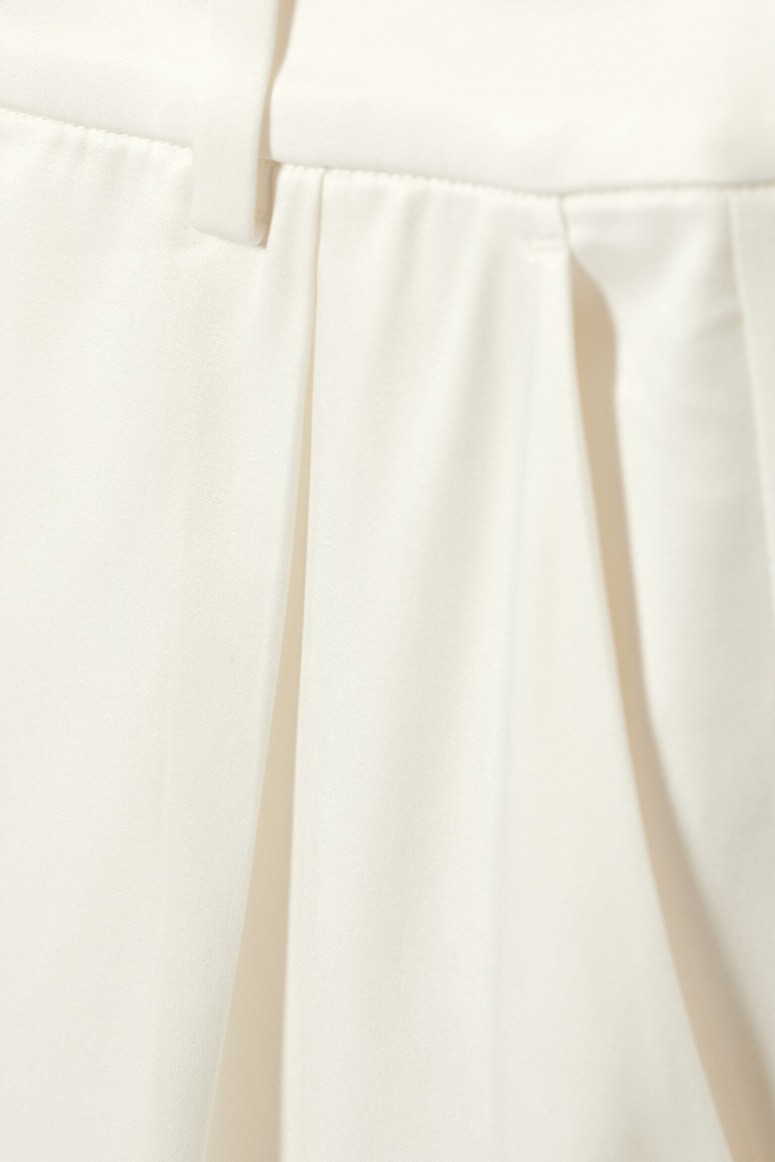 High Waisted Wide Leg Satin Trousers - Hvid/Mørkebrun/Sort - 5