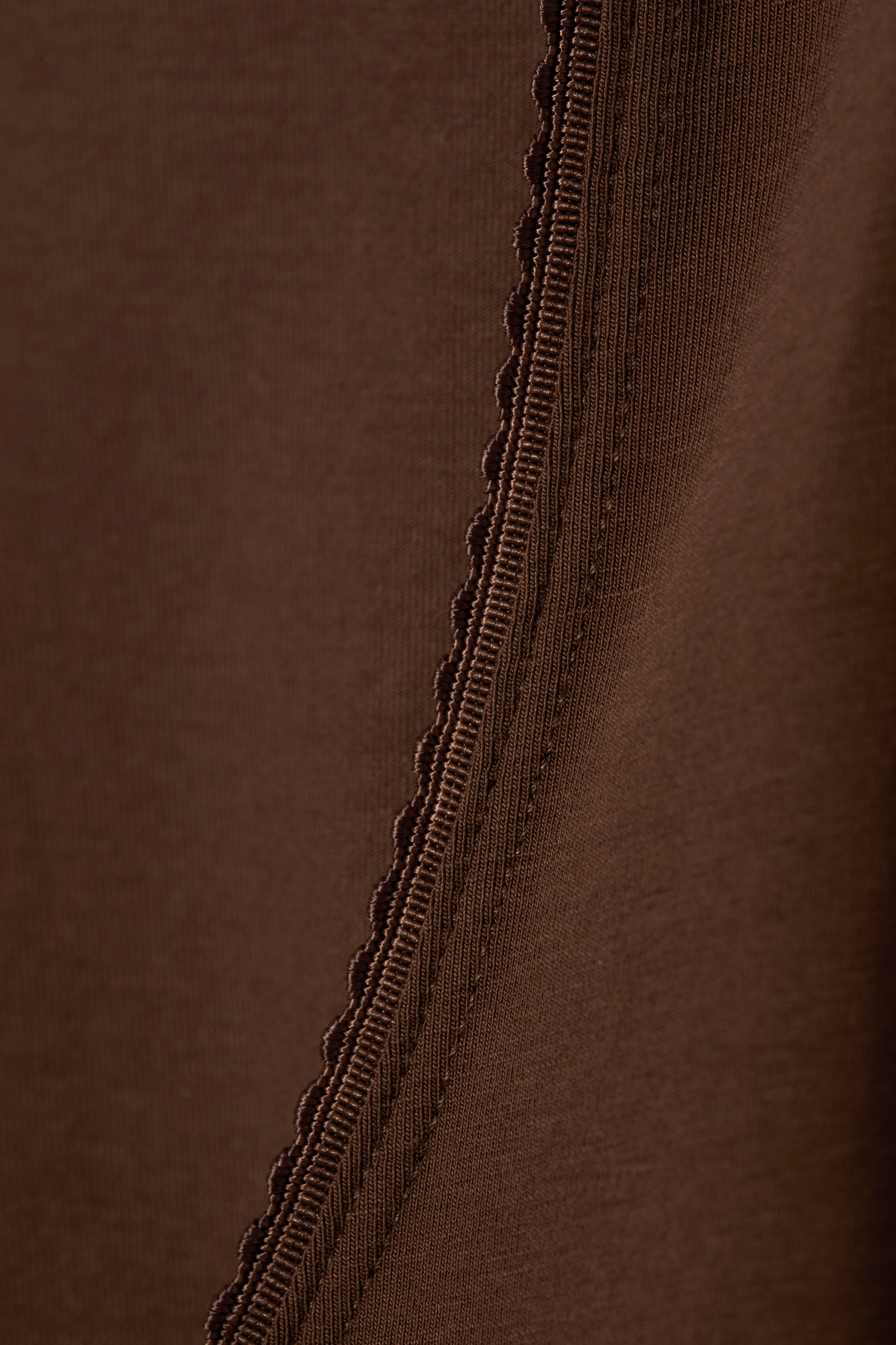 Dark Brown - Fitted Three-Quarter Sleeve Top - 5