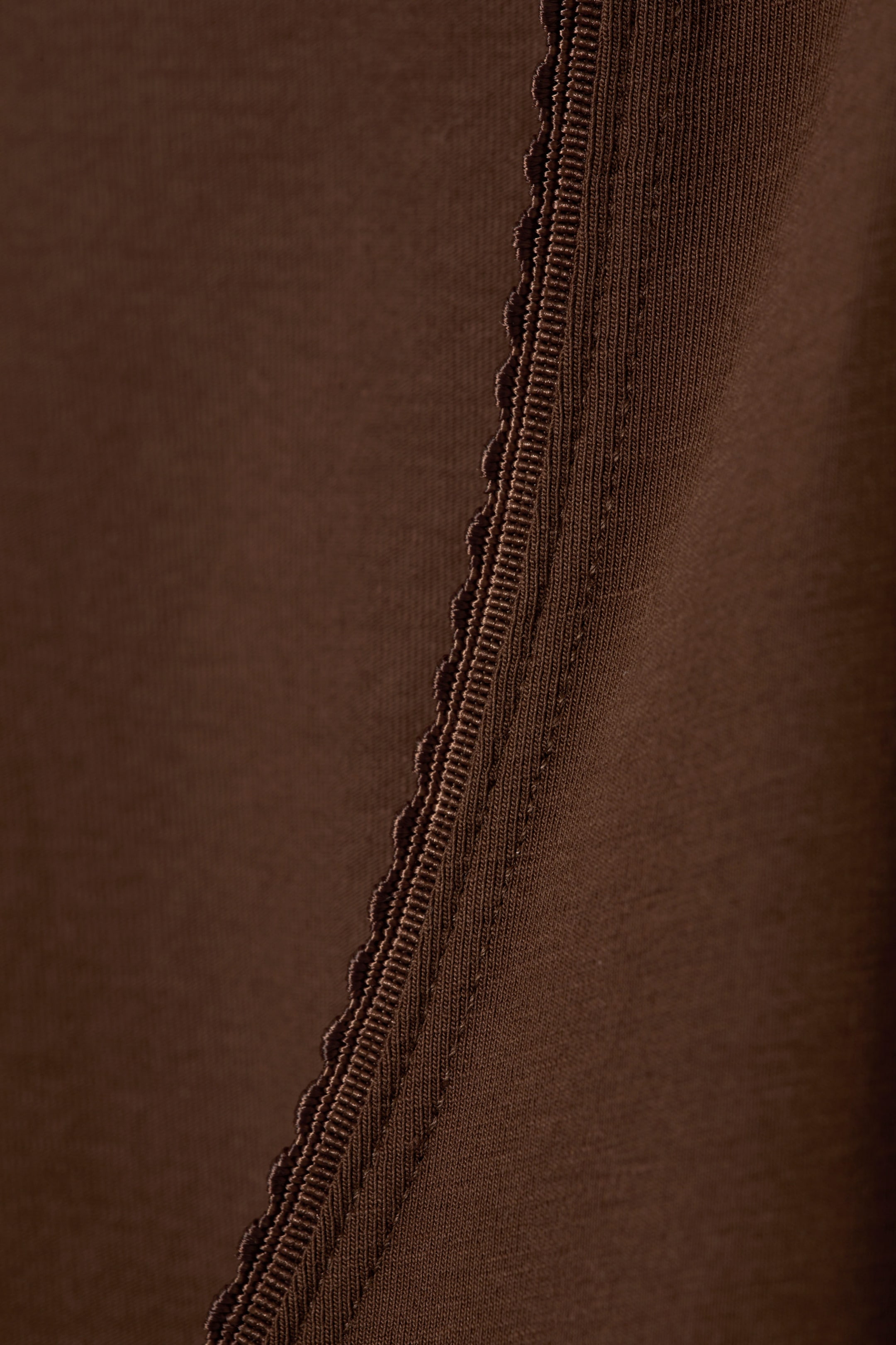 Mörkbrun - Fitted Three-Quarter Sleeve Top - 5