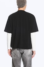 Black - Printed - Oversized Boxy Graphic T-Shirt - 2