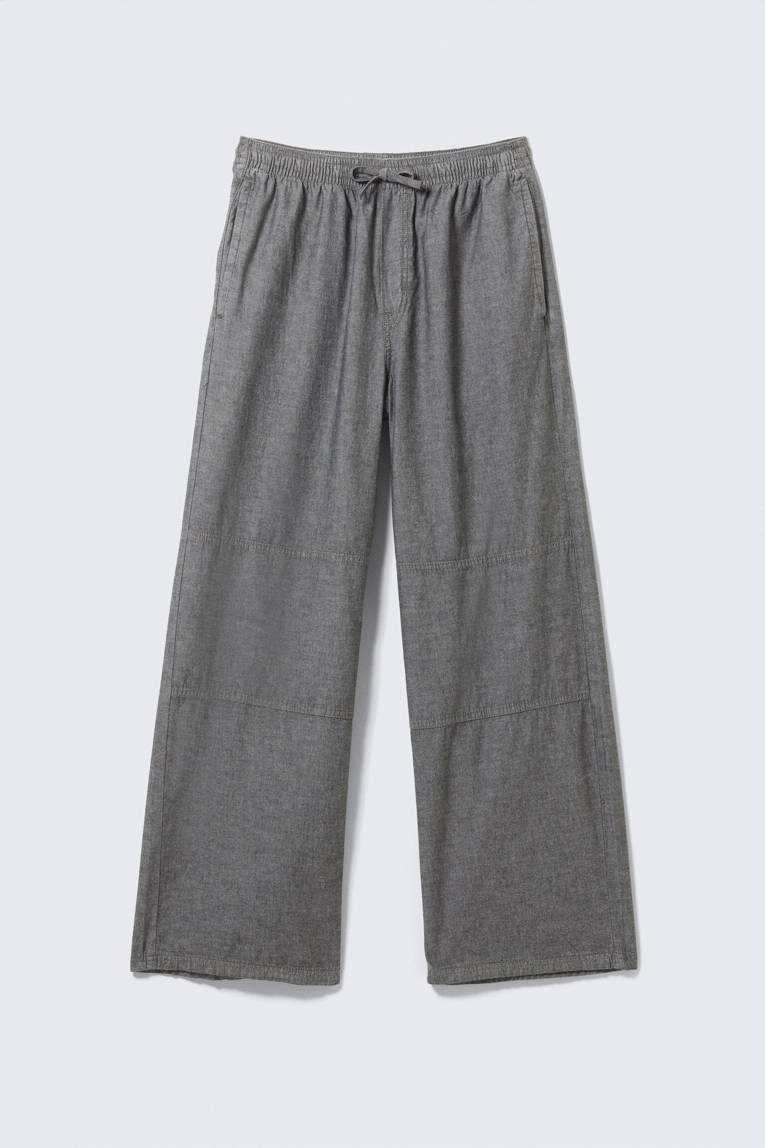 Loose Chambray Denim Trousers - Black Melange/Washed Blue - 2
