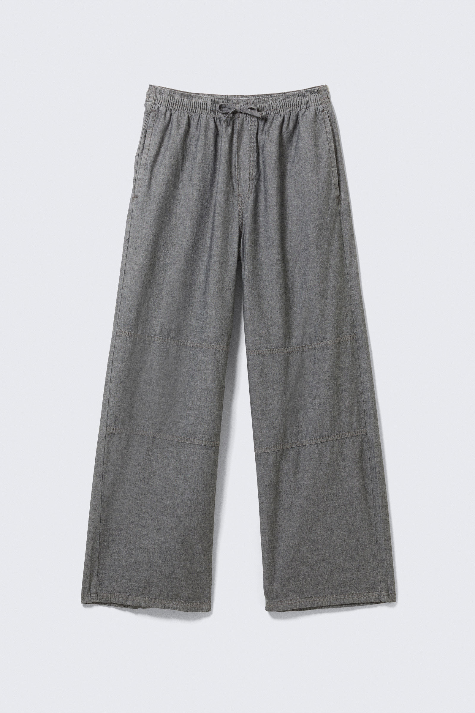 loose chambray denim trousers - Black Melange | Weekday WW