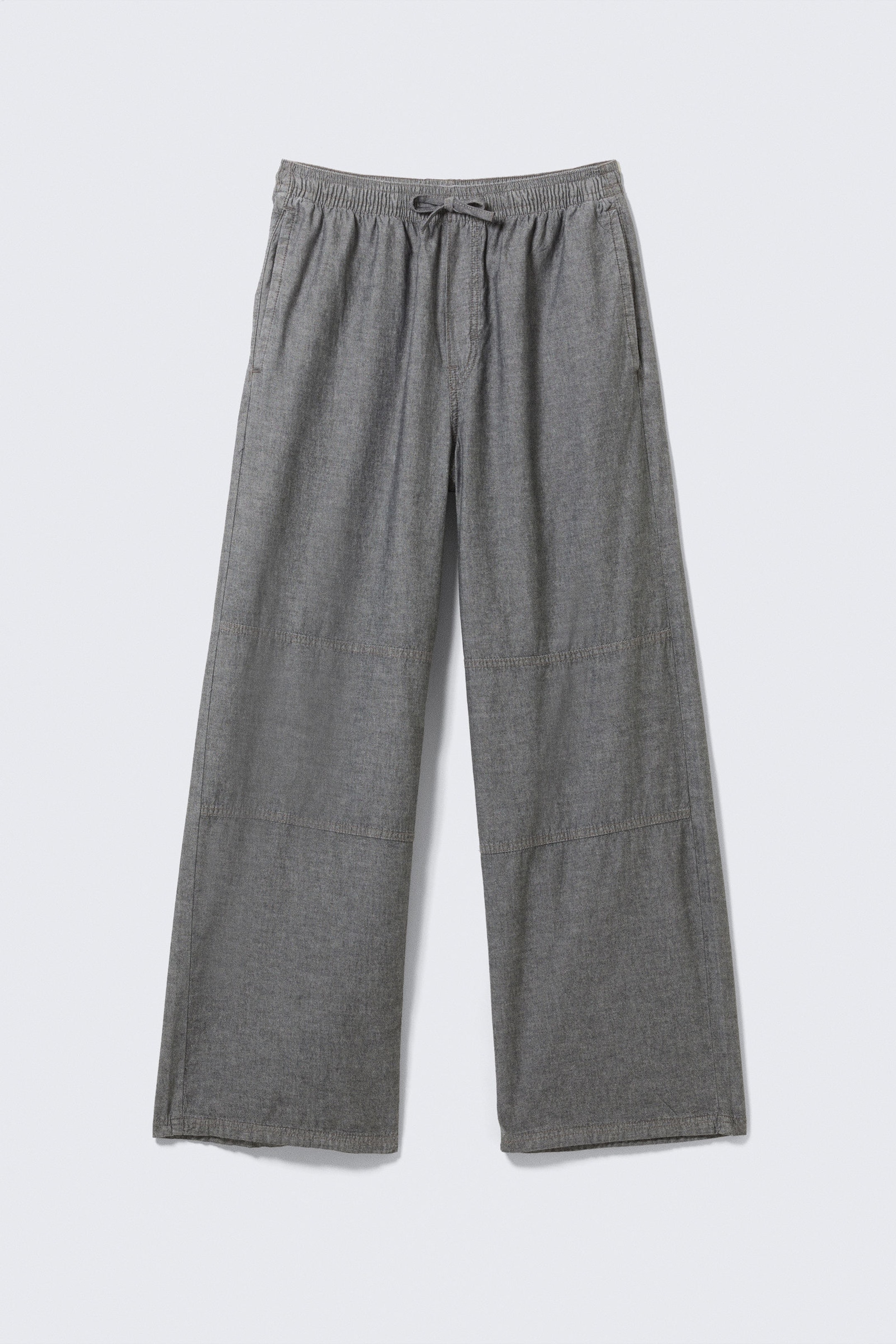 Black Melange - Loose Chambray Denim Trousers - 3