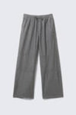Black Melange - Loose Chambray Denim Trousers - 3