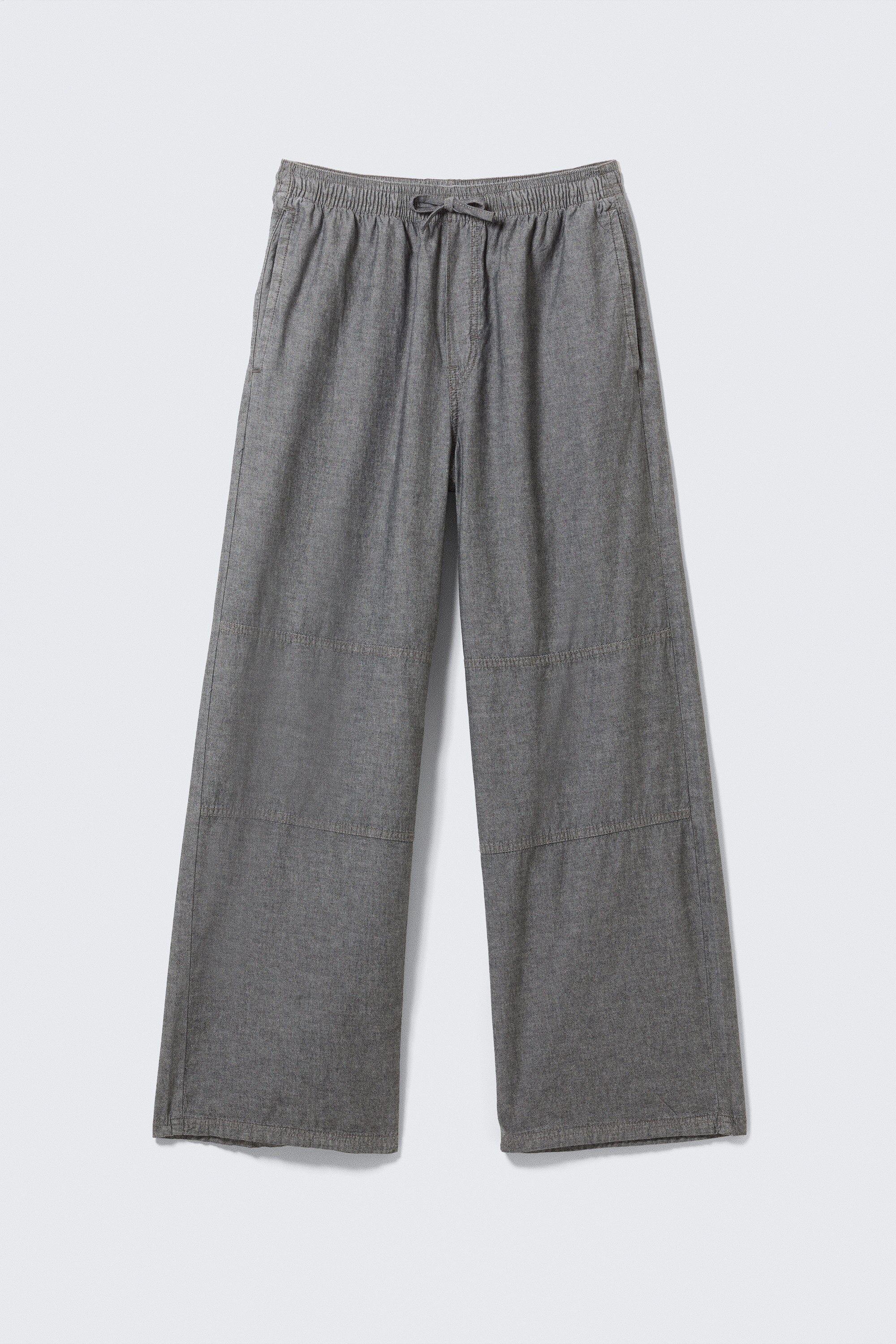 loose chambray trousers - Black Melange | Weekday GB