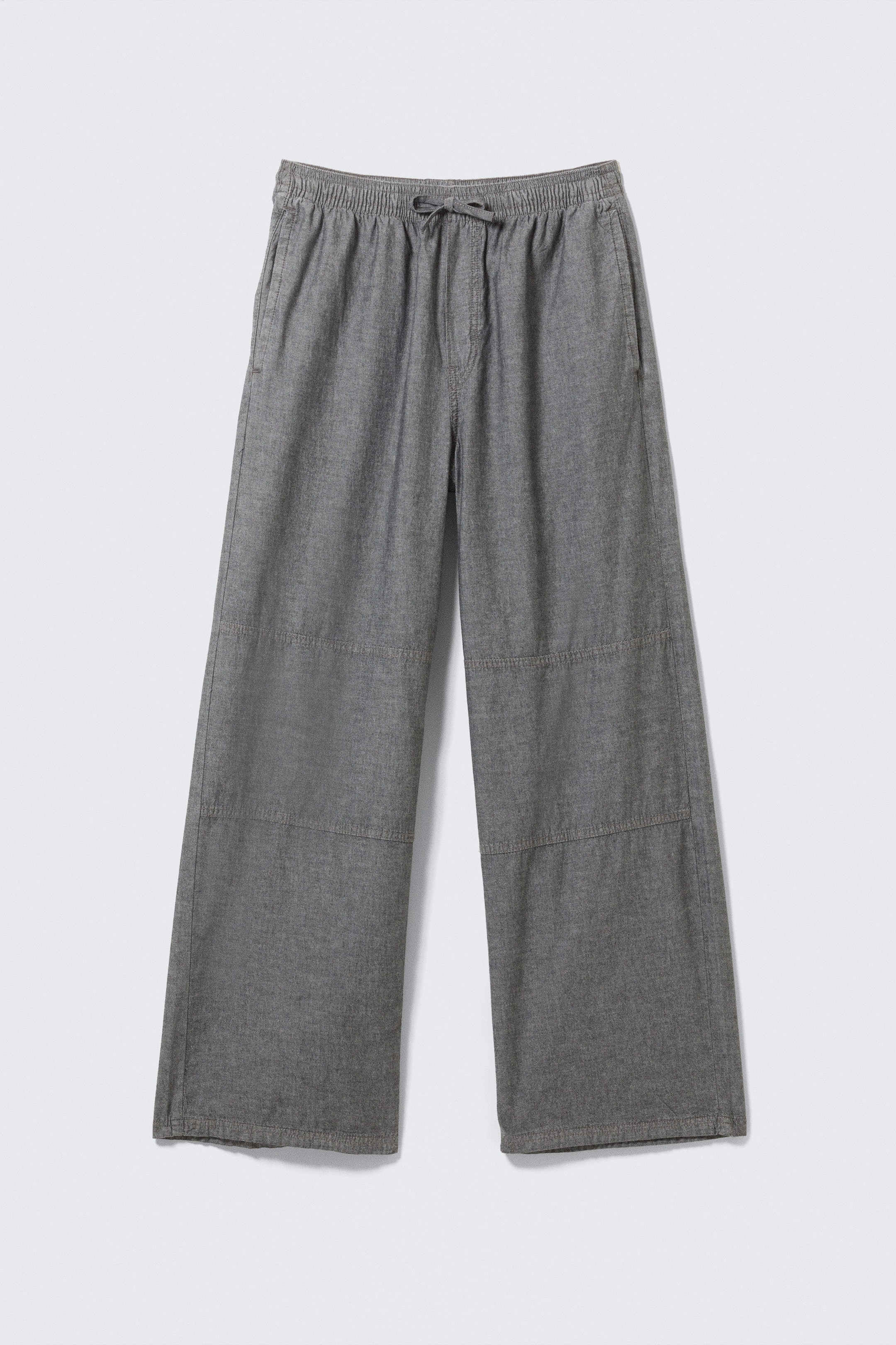 Black Melange - Loose Chambray Trousers - 1