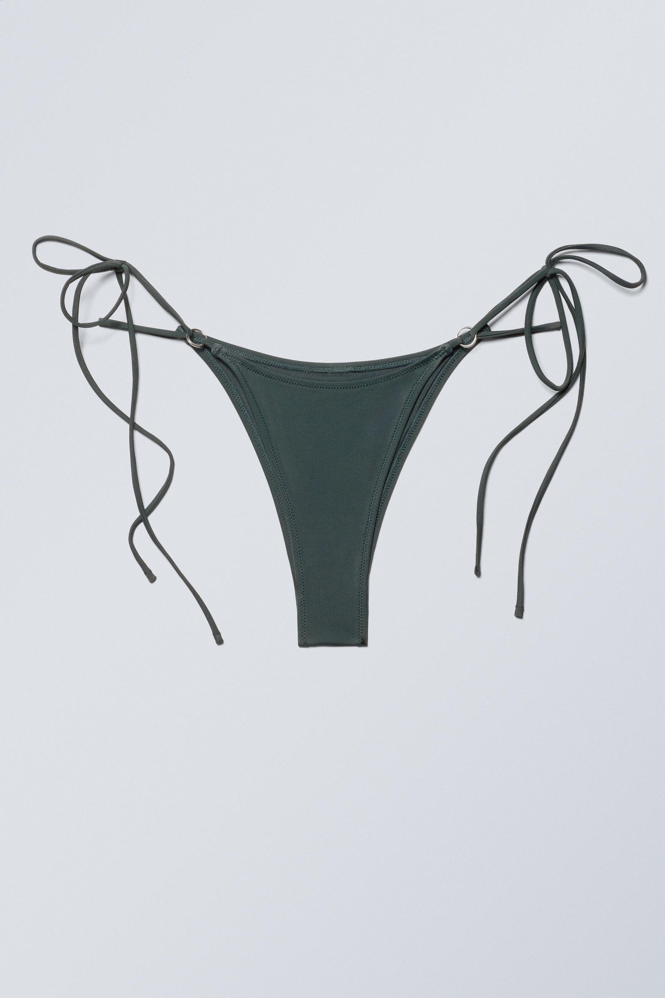 Mörkgrön - Bikinitrosa med knytband - 3