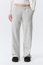 Grey Melange - Low Rise Terry Sweatpants - 1