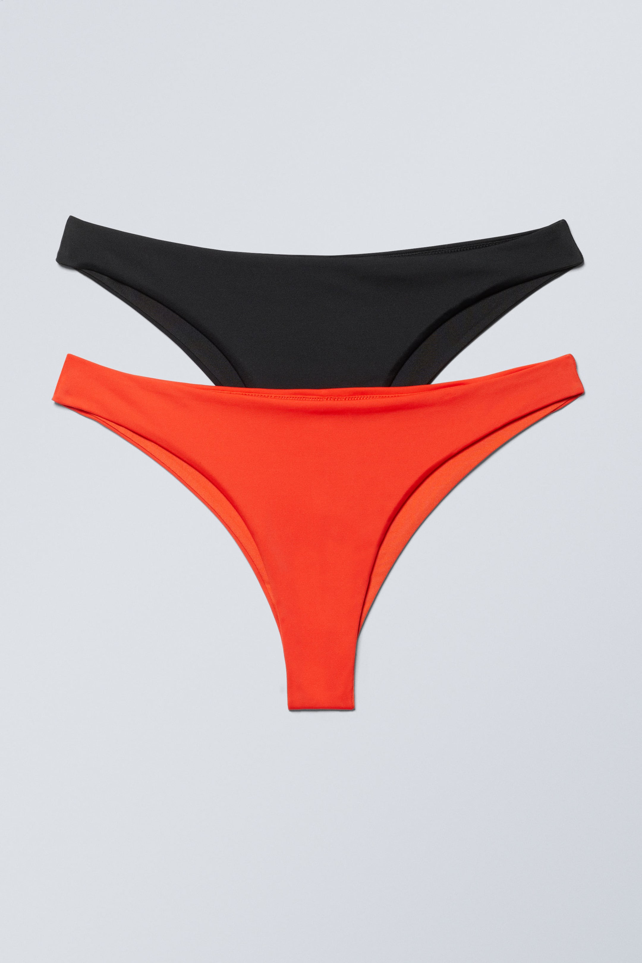 Black/Orange - 2-pack Brazilian Bikini Bottoms - 1
