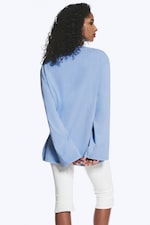 Medium Blue - Swan - Printed Long-Sleeved Cotton T-shirt - 3