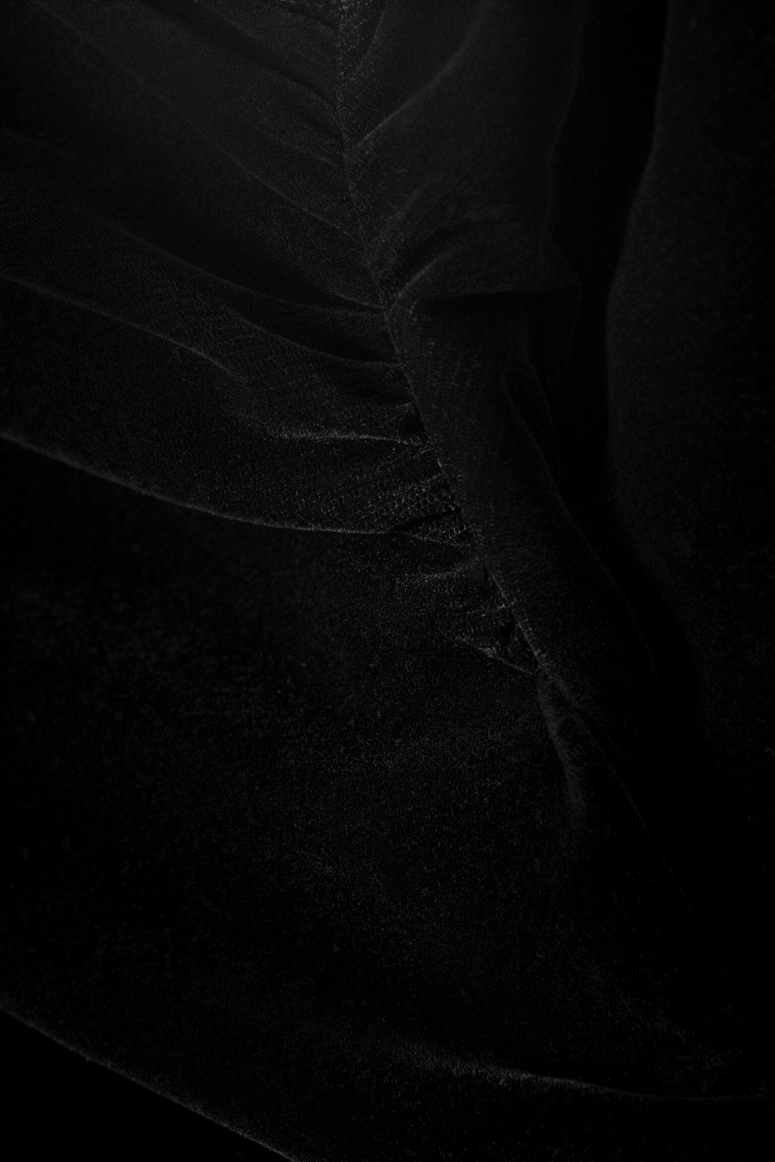 asymetrický top ze sametové síťoviny - Black/Dark Blue - 3