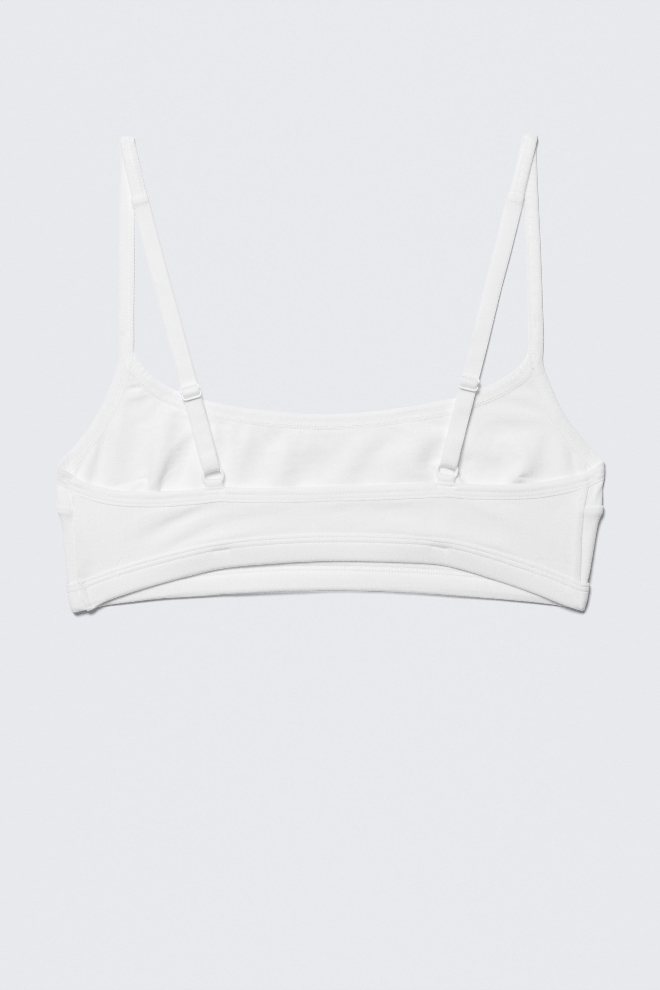White - Scooped Soft Cotton Bra - 4