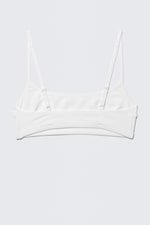 White - Scooped Soft Cotton Bra - 4