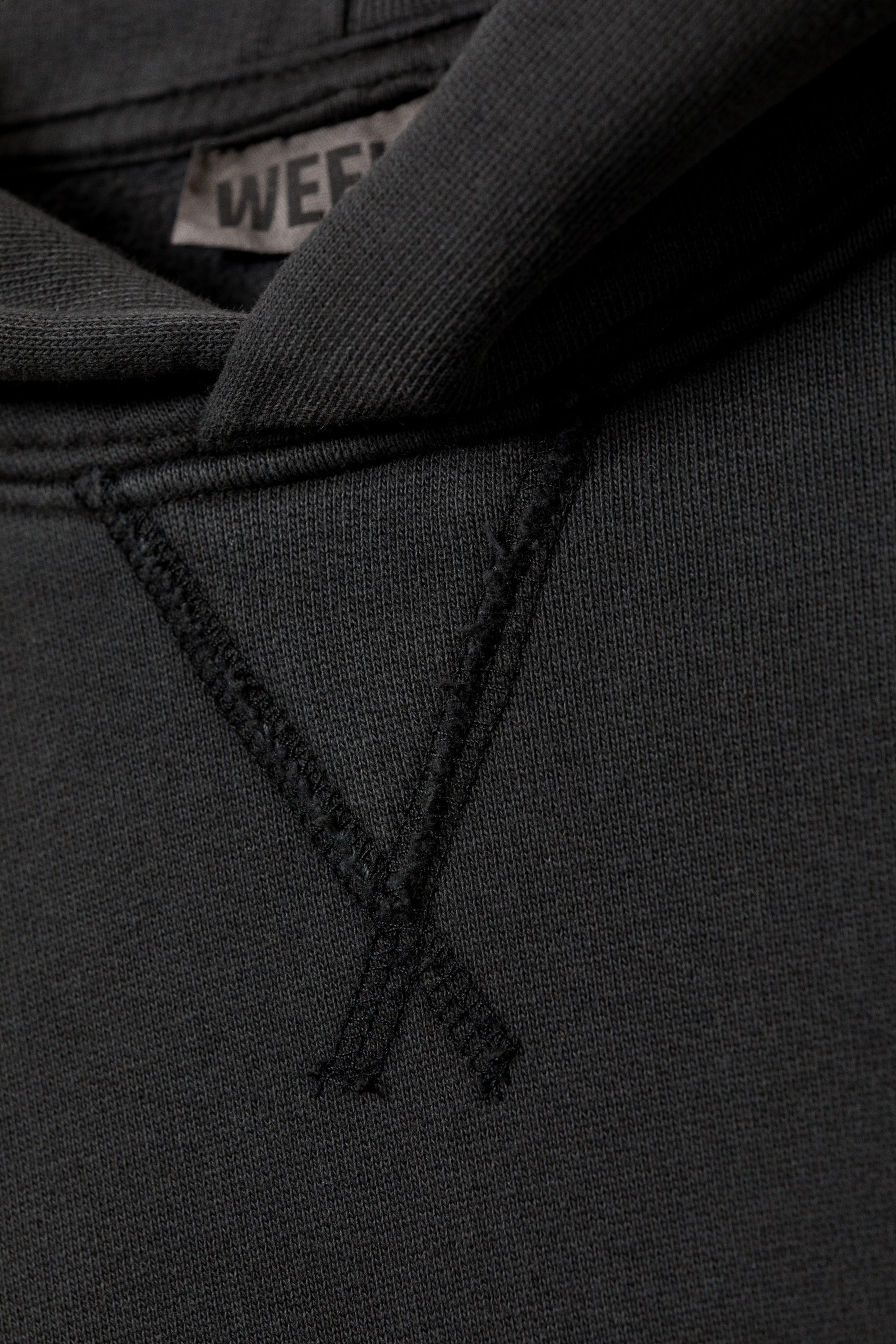 Washed Black - Boxy Cotton Fleece Hoodie - 4