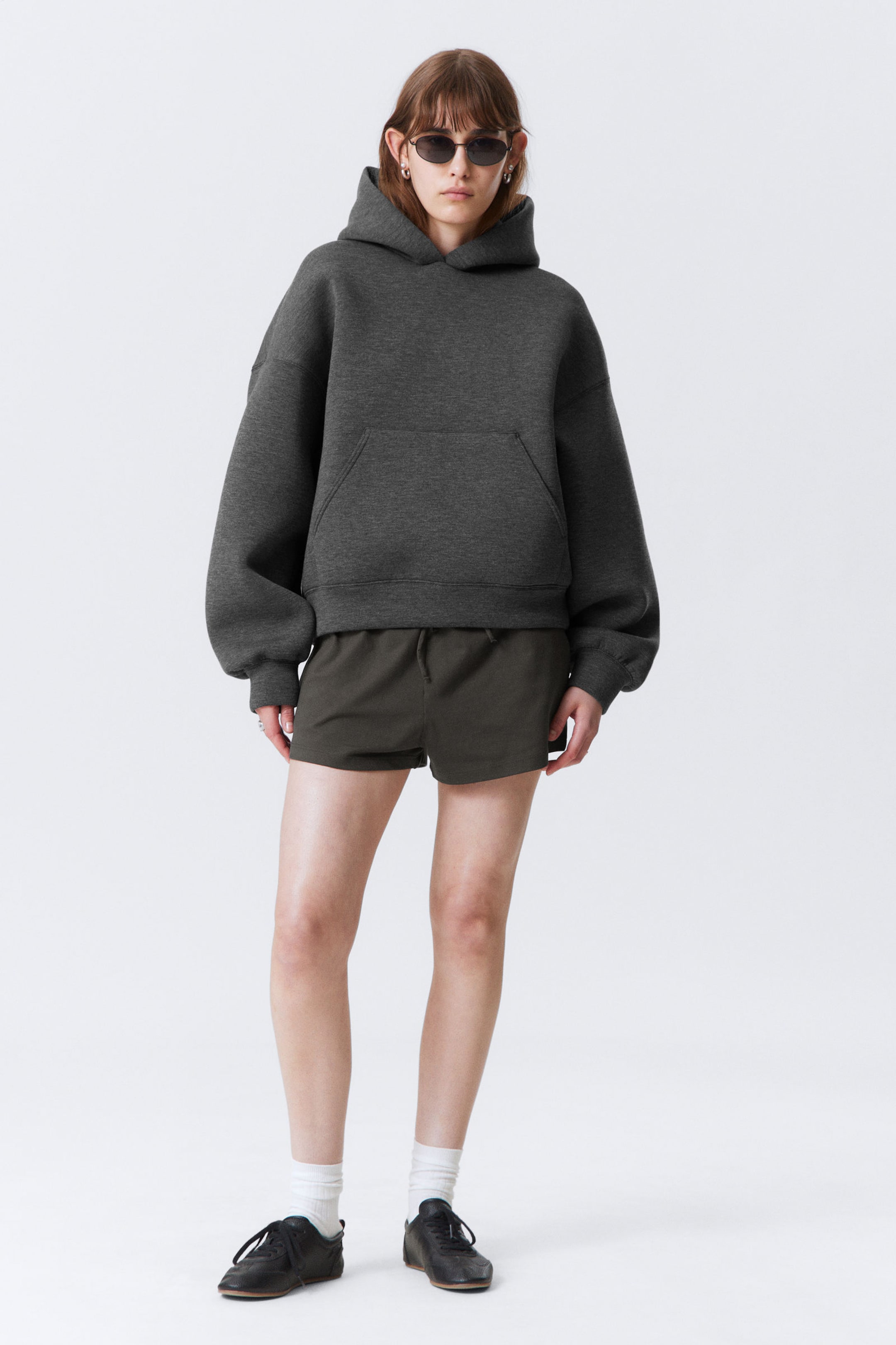 Dunkelgrau meliert - Scuba-Hoodie mit Oversize-Passform - 2