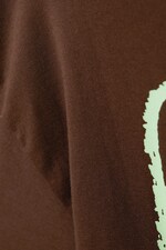 Brown - Oversized Graphic Printed T-shirt - 2
