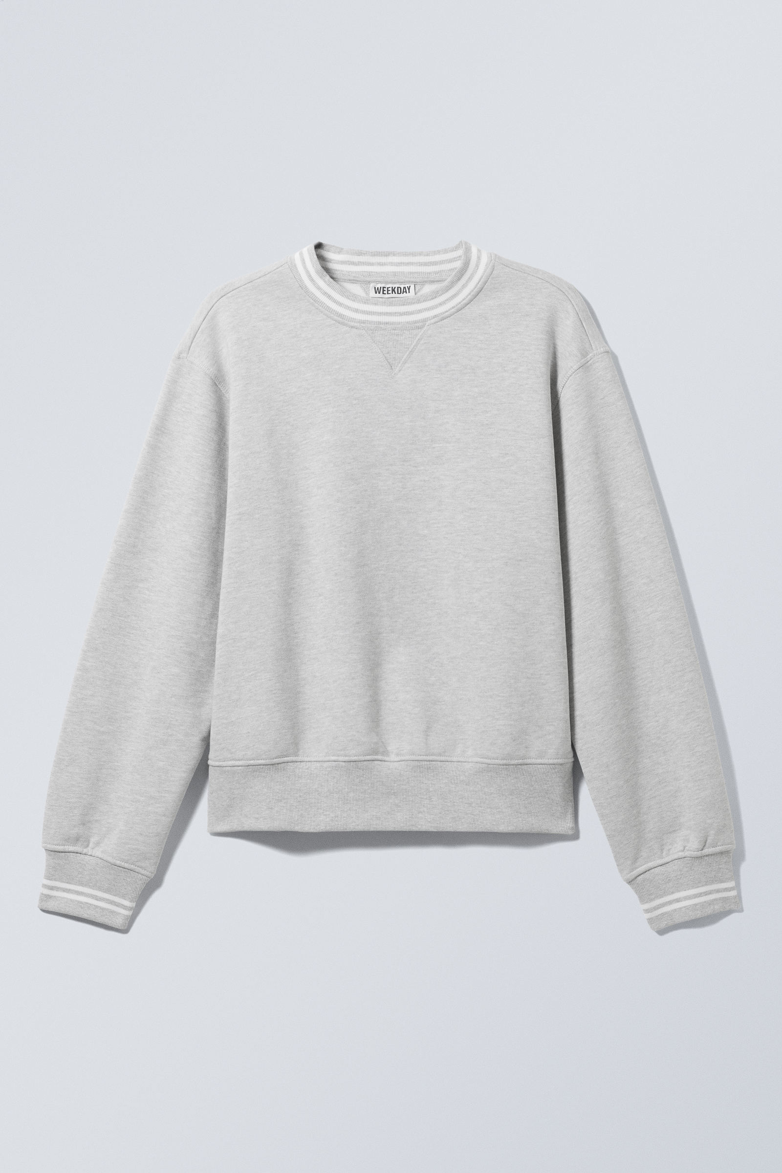 cropped cotton fleece sweatshirt - Grey Melange | Weekday WW