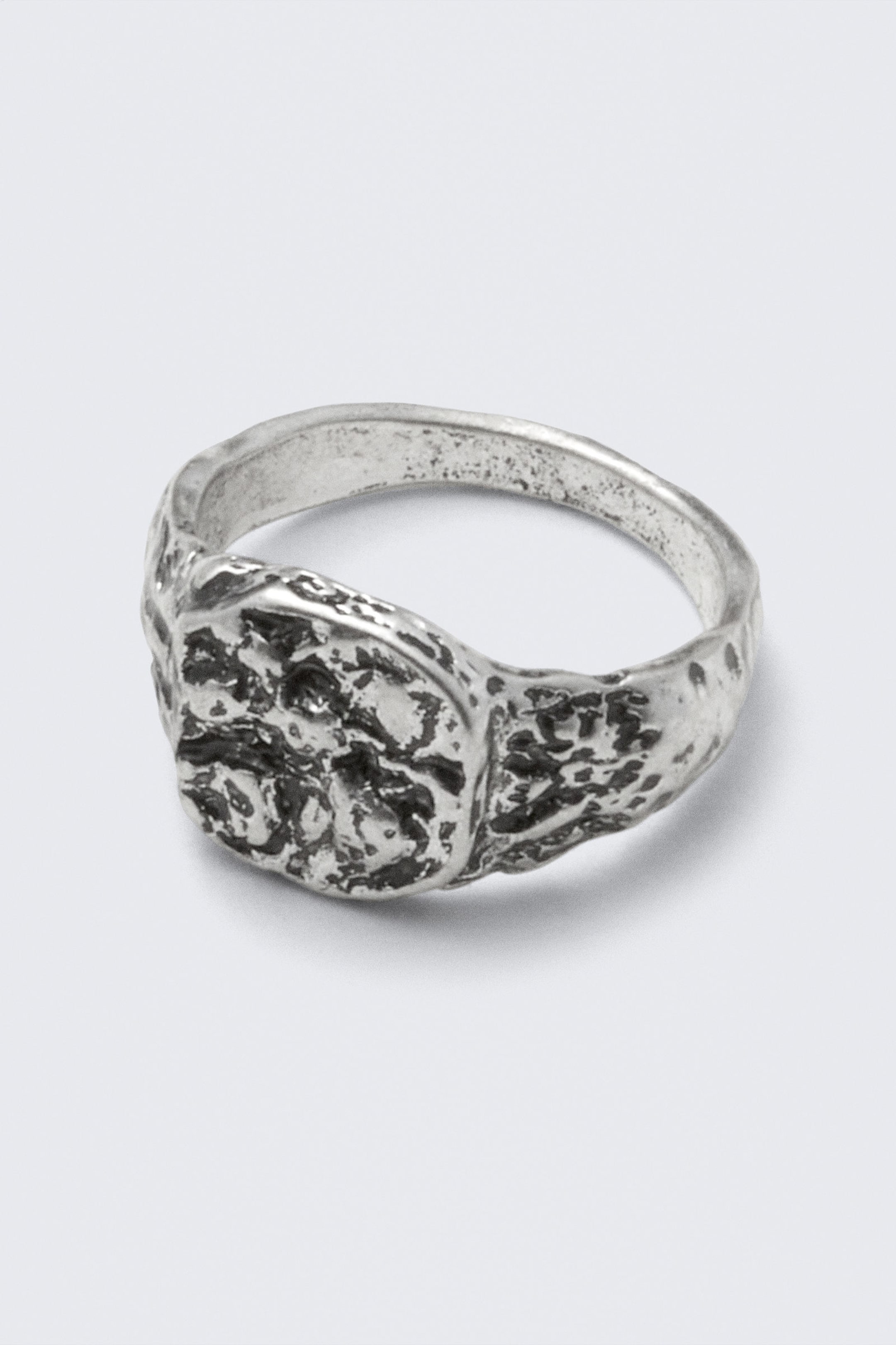Silver - Smashed Signet Ring - 1