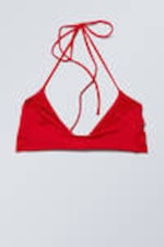 Bright Red - Turn Halter Bikini Top - 4