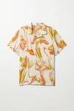 Orange swirl - Kurzarmhemd Coffee mit floralem Print - 0