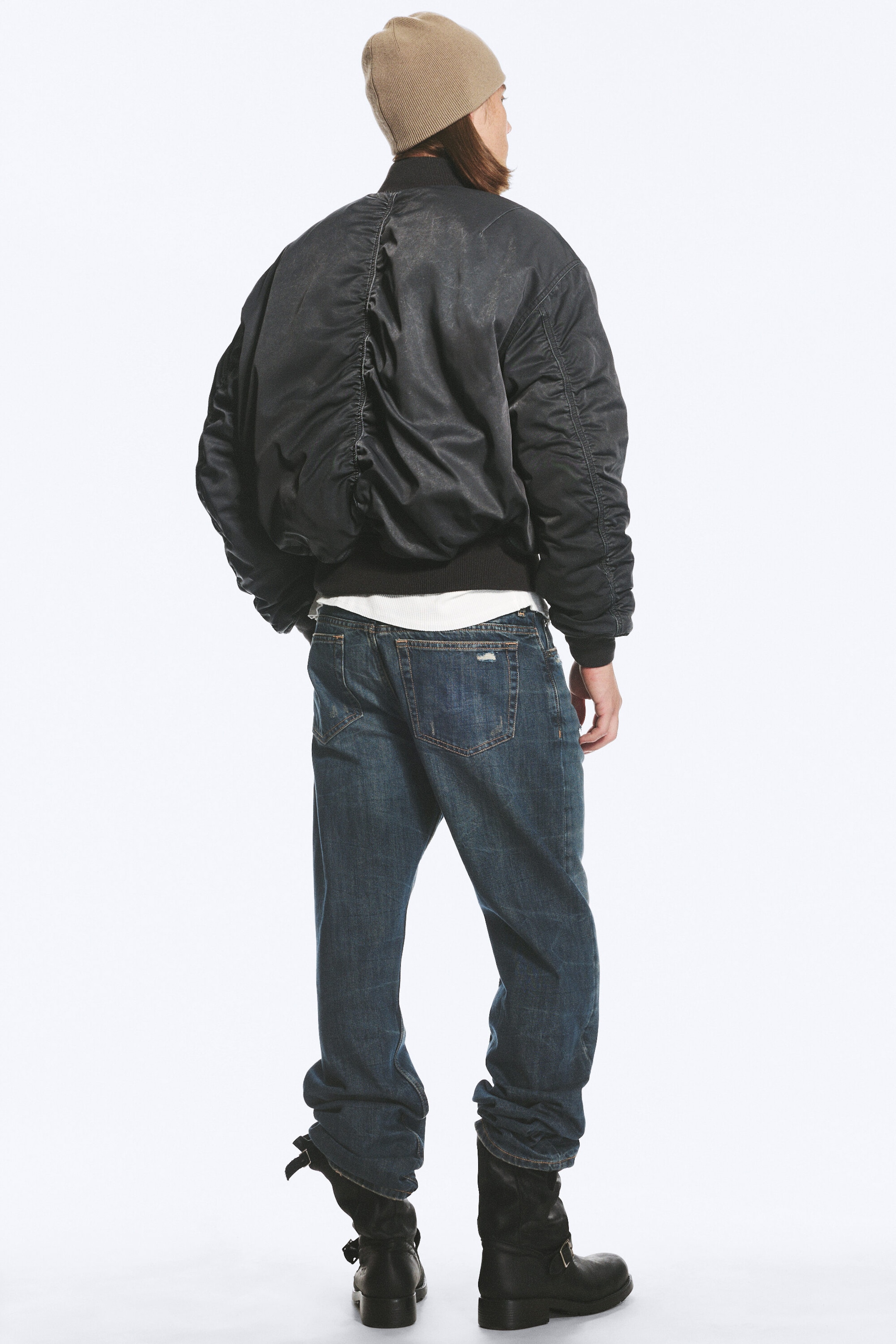 Black - Relaxed bomber jacket - 4