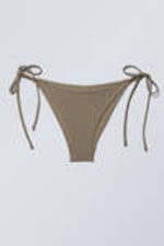 Zacht taupe - Bikinibroekje met strikbandjes - 4