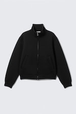 Black - Structured Scuba Zip Jacket - 3