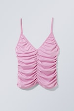 Flieder hell - Gerafftes Knittertop - 0