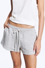 Hellgrau meliert - Frottee-Shorts mit normaler Passform - 1
