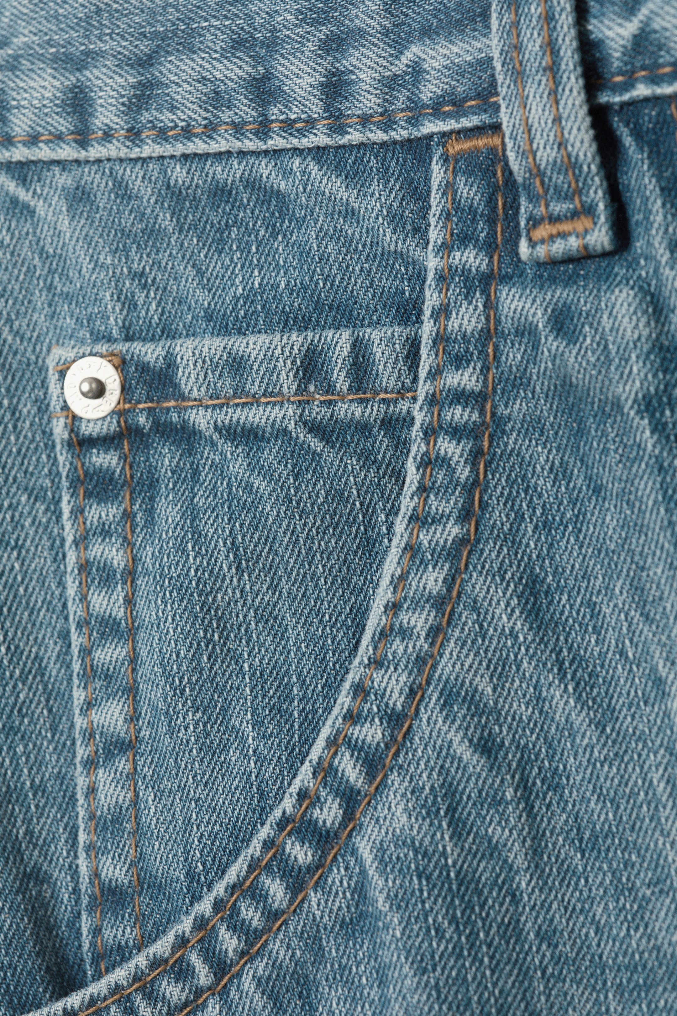 02 Blue - Mittelblau - Dunno Unisex Low Rise Loose Barrel Leg Jeans - 7