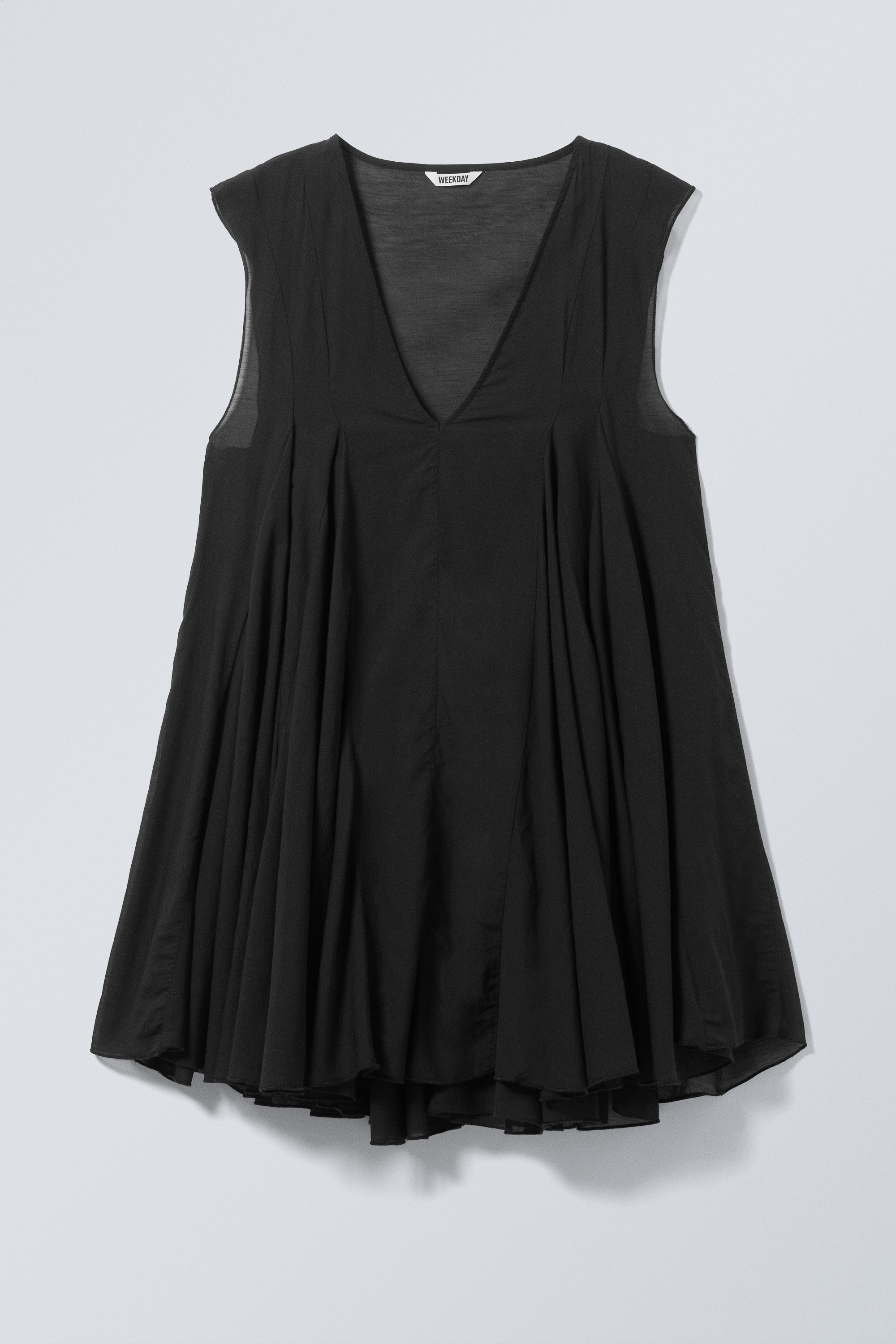 Flowy V-Neck Mini Dress - Black/White/Tmavozelená