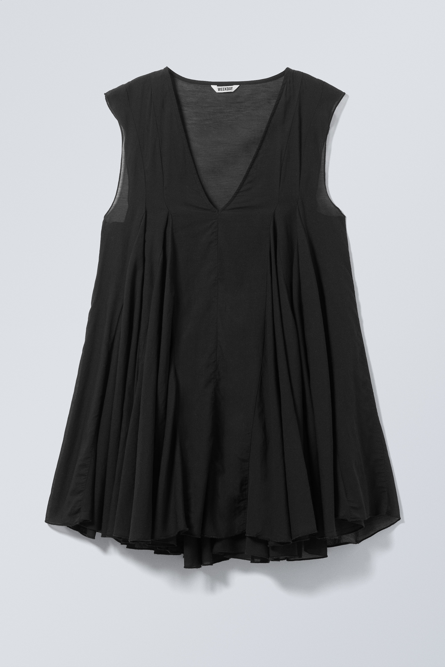 Mini abito con scollo a V e linee morbide - Nero/Verde scuro/Bianco
