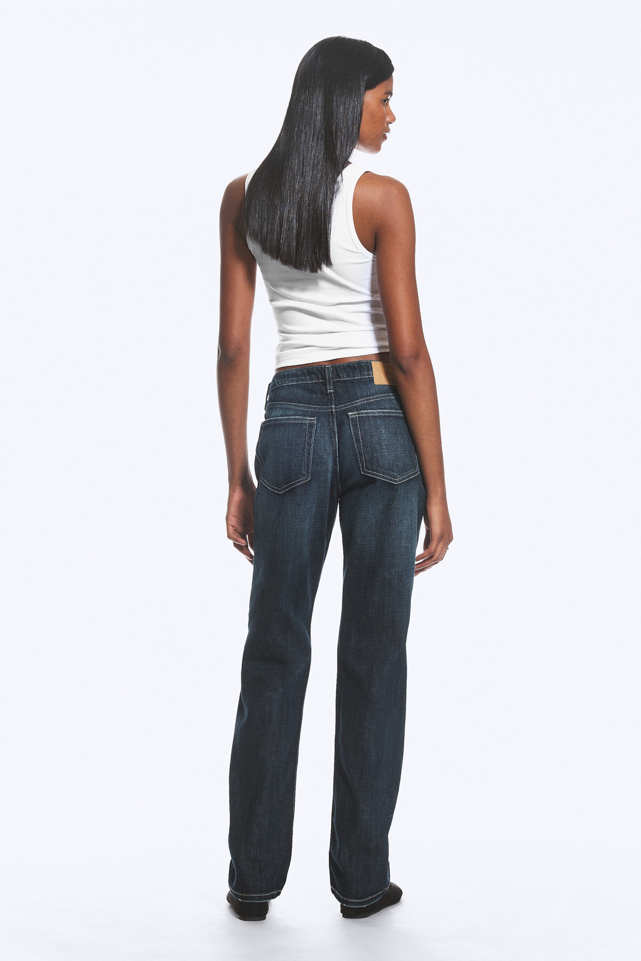 Deep Sea Blue - Dark Blue - Laika Mid Rise Regular Straight Jeans - 4