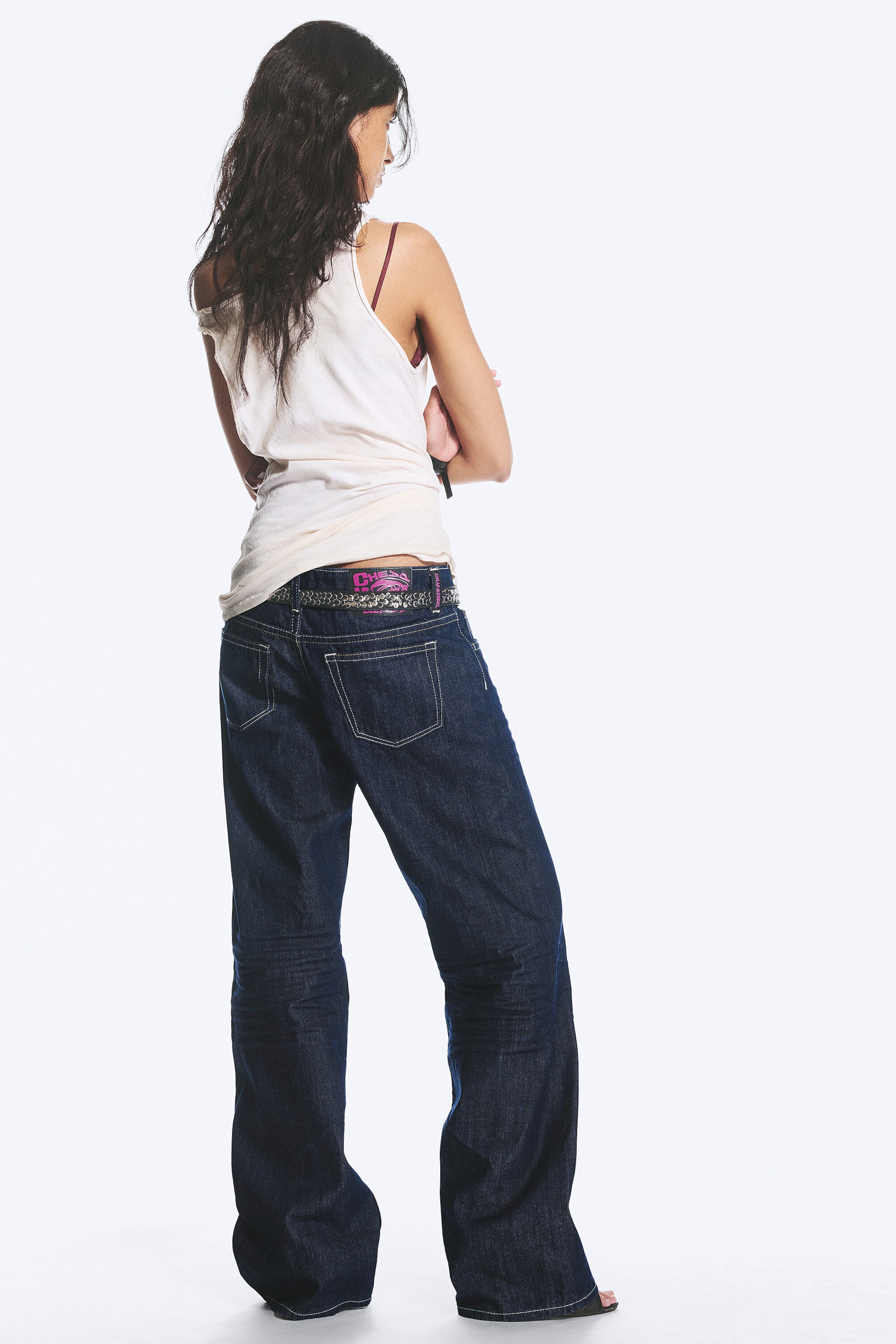 Blue Rinse - Dark Blue - Messy Low Rise Regular Straight Jeans - 3