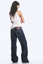 Blue Rinse - Dark Blue - Messy Low Rise Regular Straight Jeans - 3