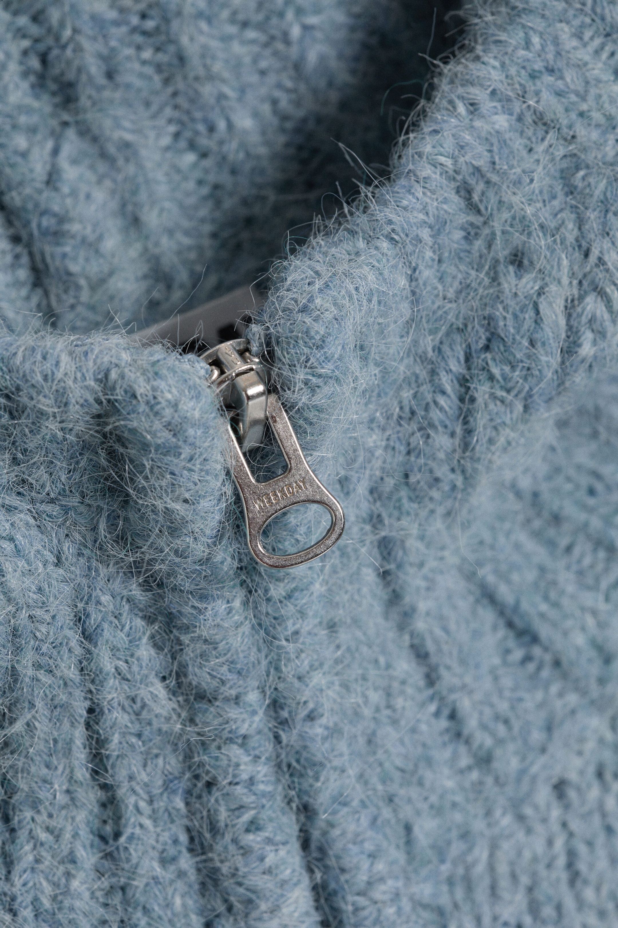 Dusty Blue - Knitted zip hoodie - 2