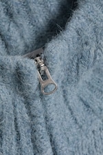 Dusty Blue - Knitted zip hoodie - 1