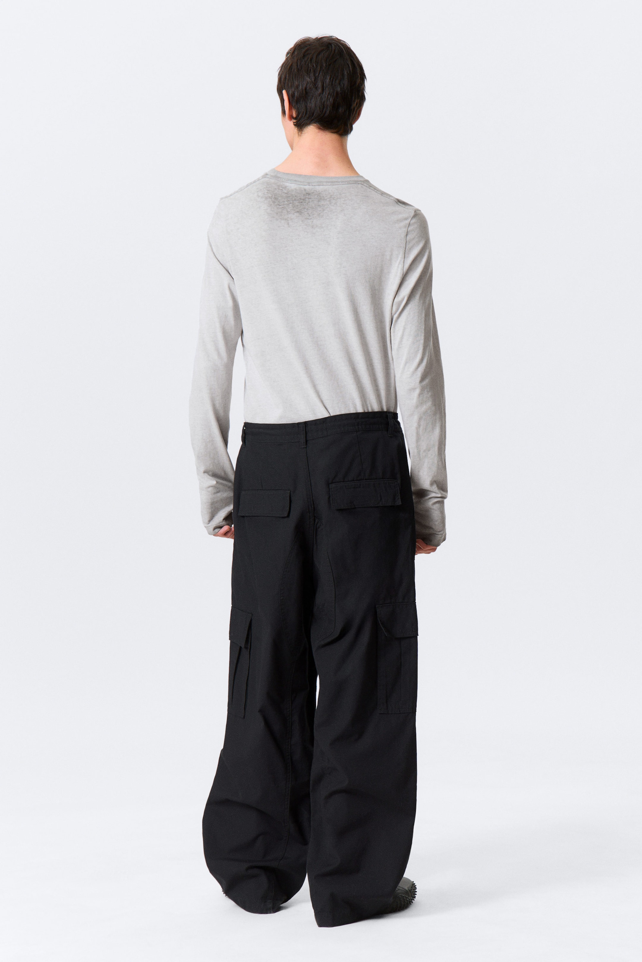 Black - Baggy Ripstop Cargo Trousers - 3
