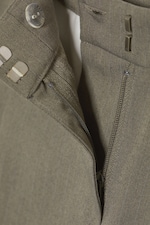Grey Melange Herrinbone - Pantalon de costume large taille basse - 1