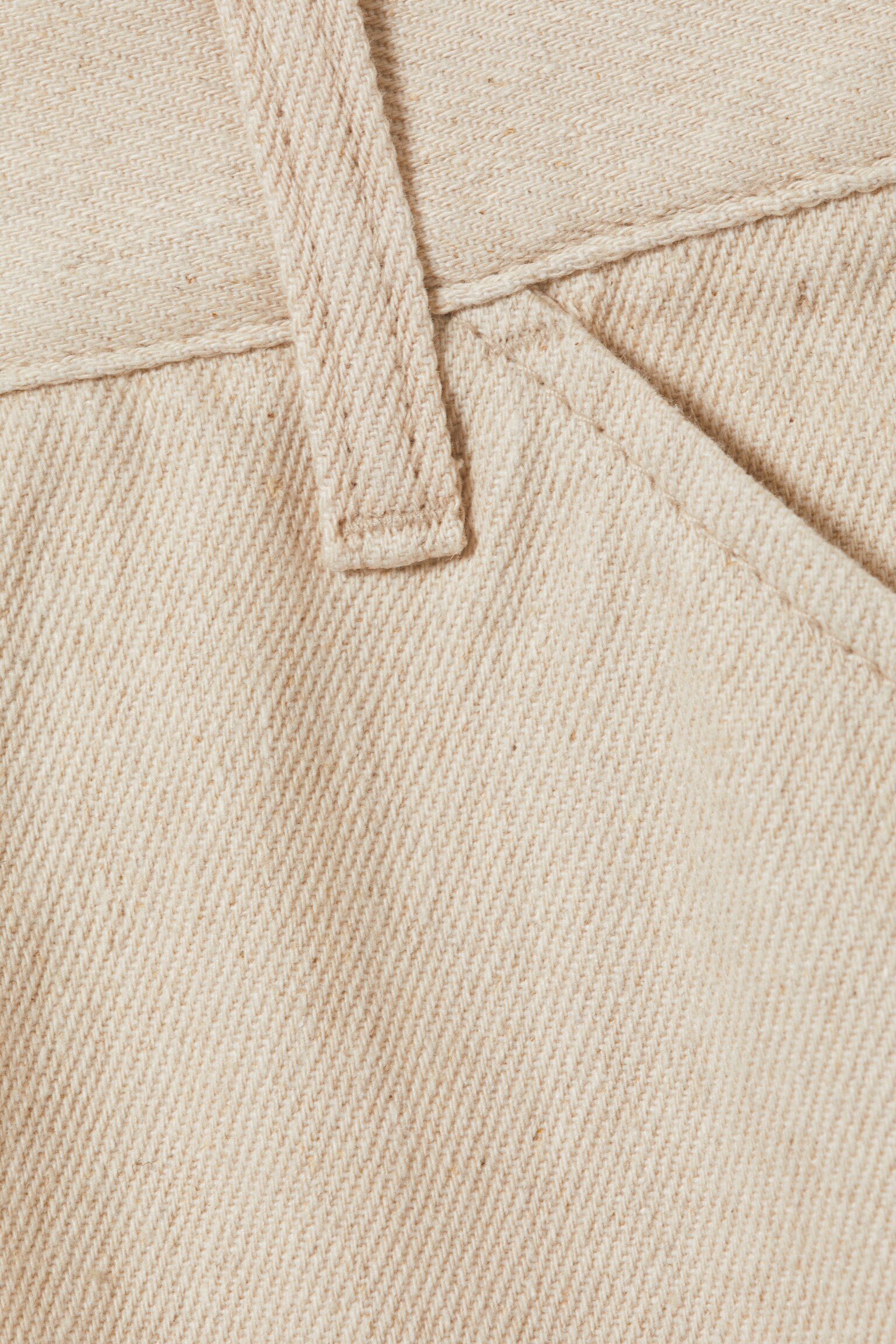 Astro losse baggy short van linnenmix - Ecru/Zwart - 5