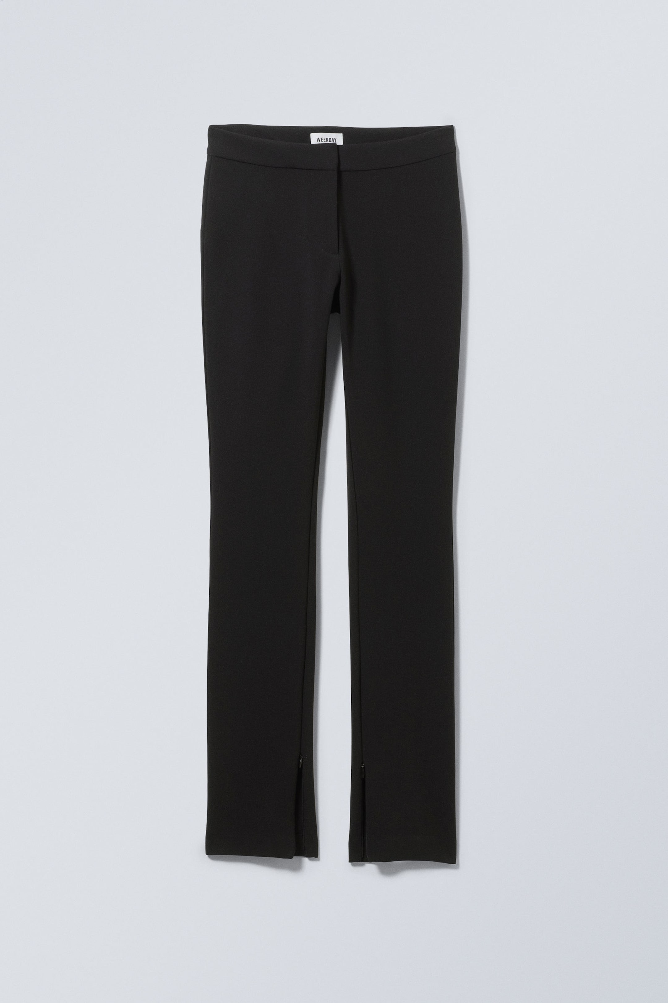 Black - Mid Rise Split Hem Suiting Trousers - 3