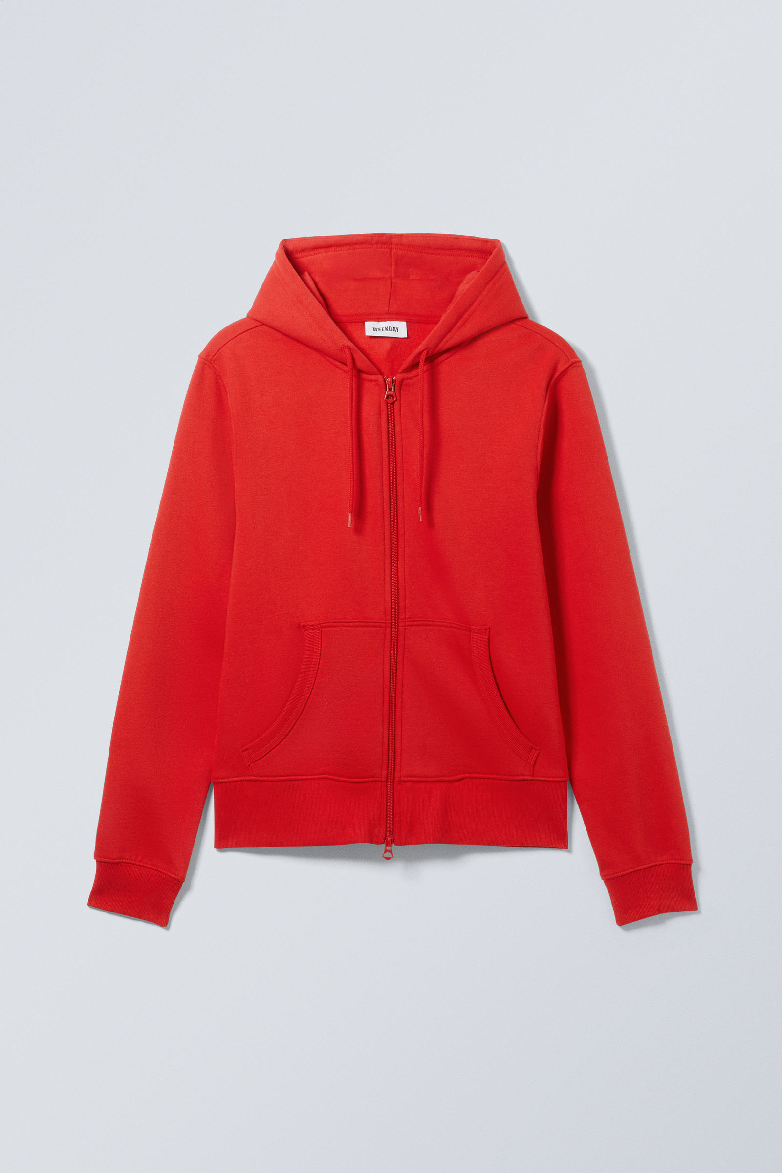 shrunken zip hoodie - Bright Red | Weekday WW