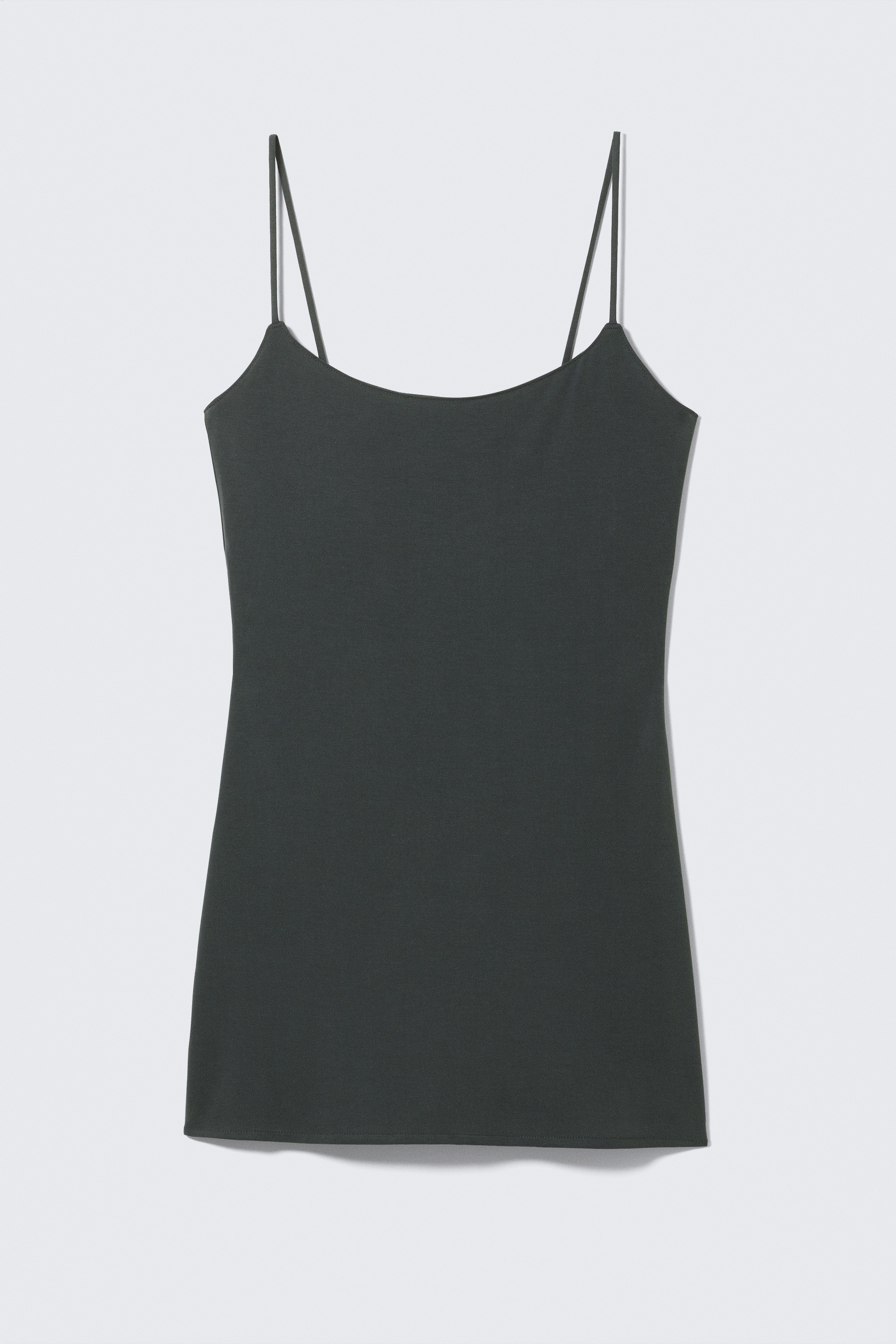 Strappy Mini Slip Dress - Black/Dark Brown/Light Blue