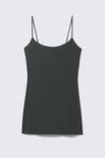 Zwart - Strappy mini slipdress - 4