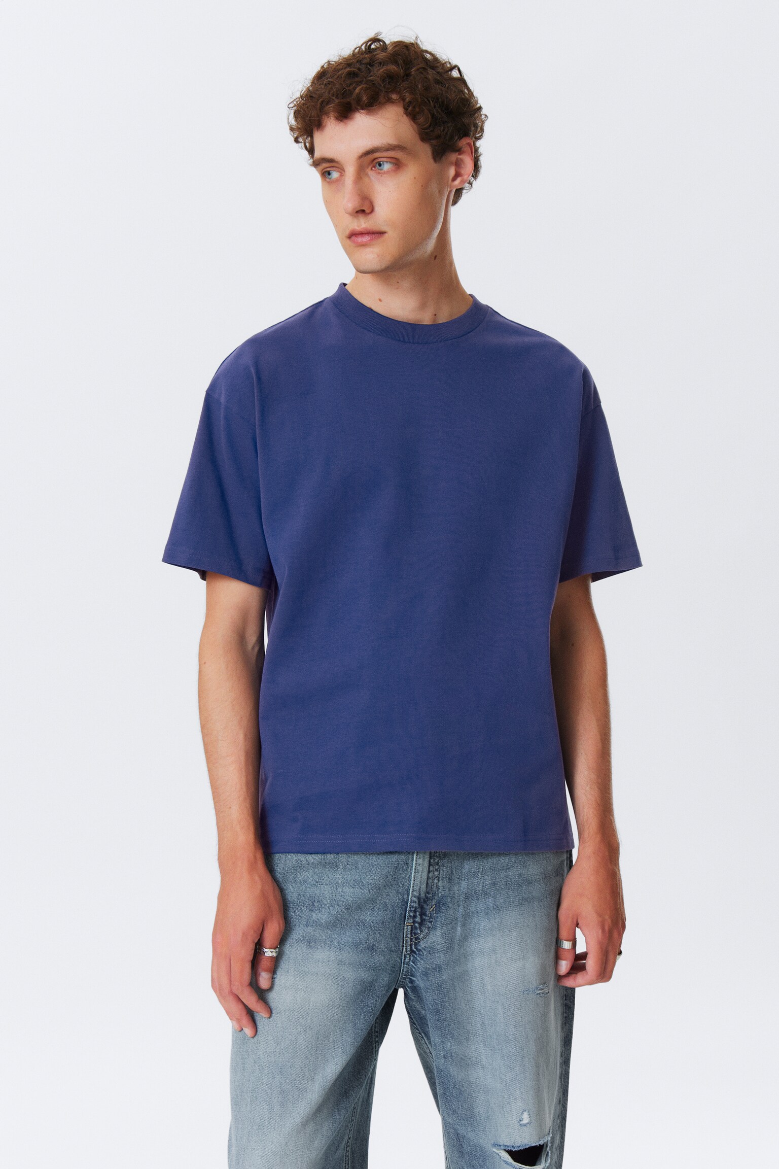 Great Boxy Heavyweight T-Shirt - Dark Blue/Dark Navy Blue/White/Black/Dark Brown/Light Grey/Khaki Green/Dark Grey/Dark Green/Light Grey Melange