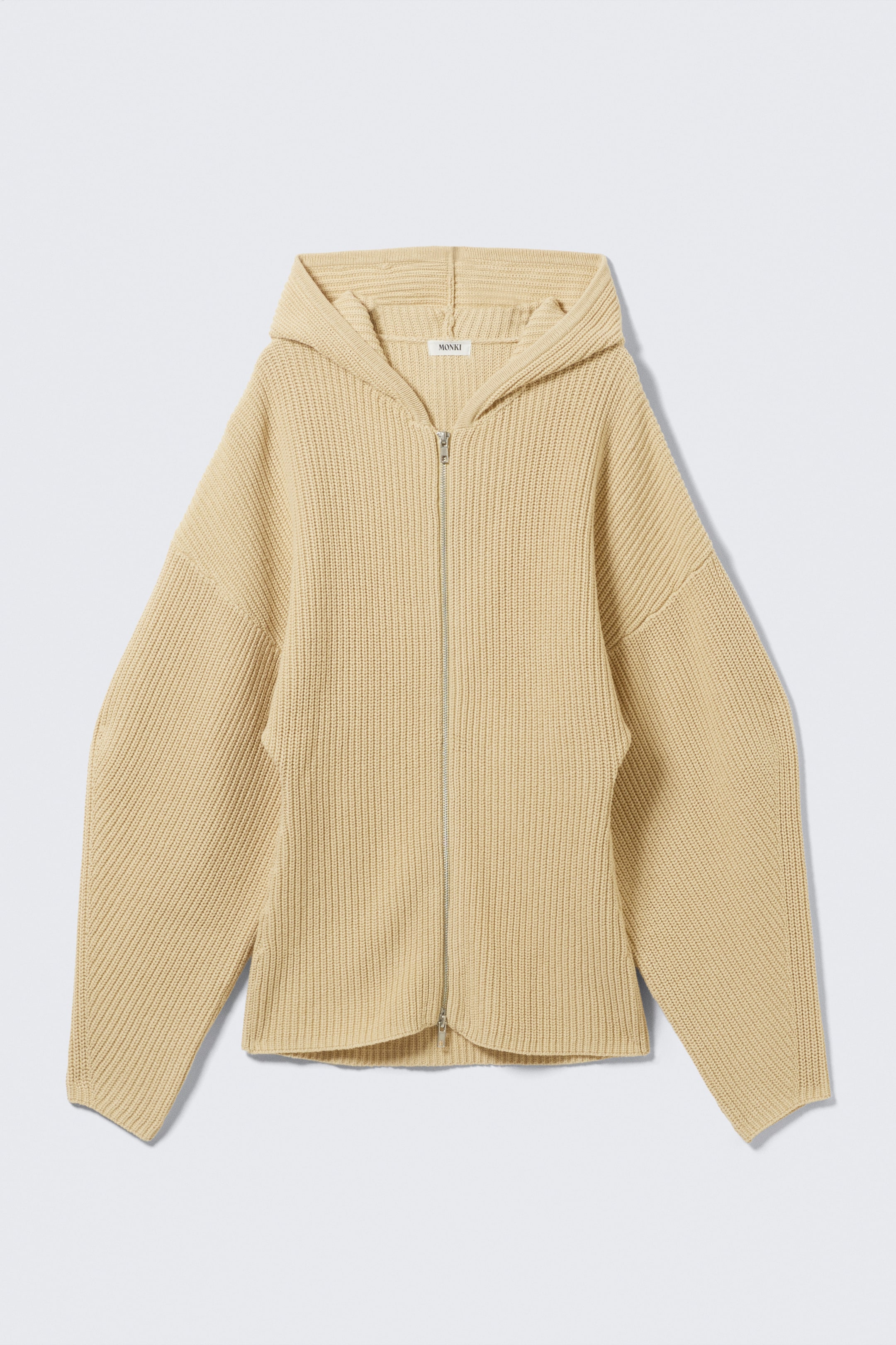 Grösseres Bild ansehen: Langer Strickhoodie mit Reißverschluss - Beige - DAMEN | H&M CH 4