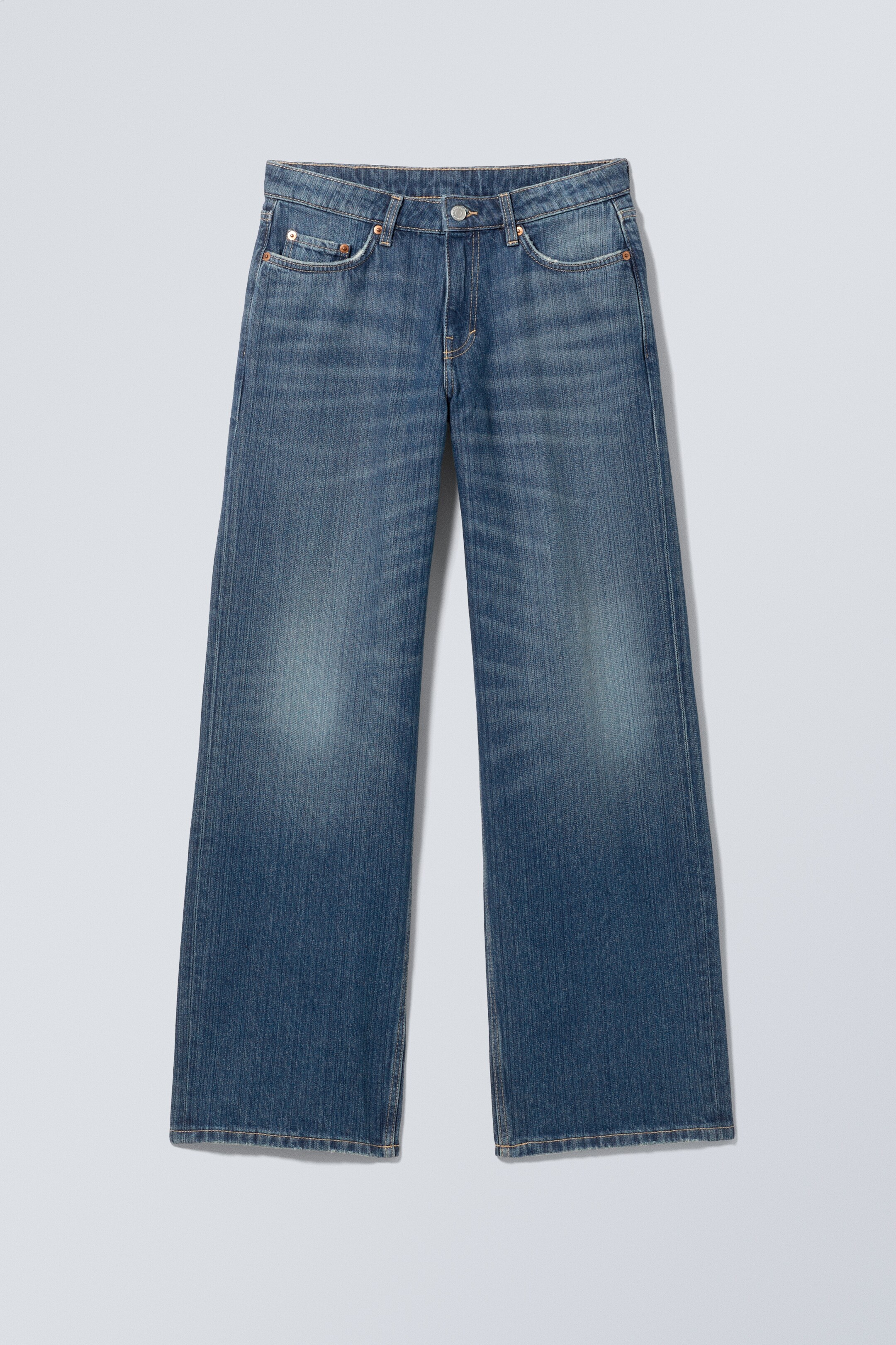 Zobraziť väčší obrázok: Ample Low Rise Loose Wide Leg Jeans - Mine Blue - Medium Blue - ŽENY | H&M SK 6