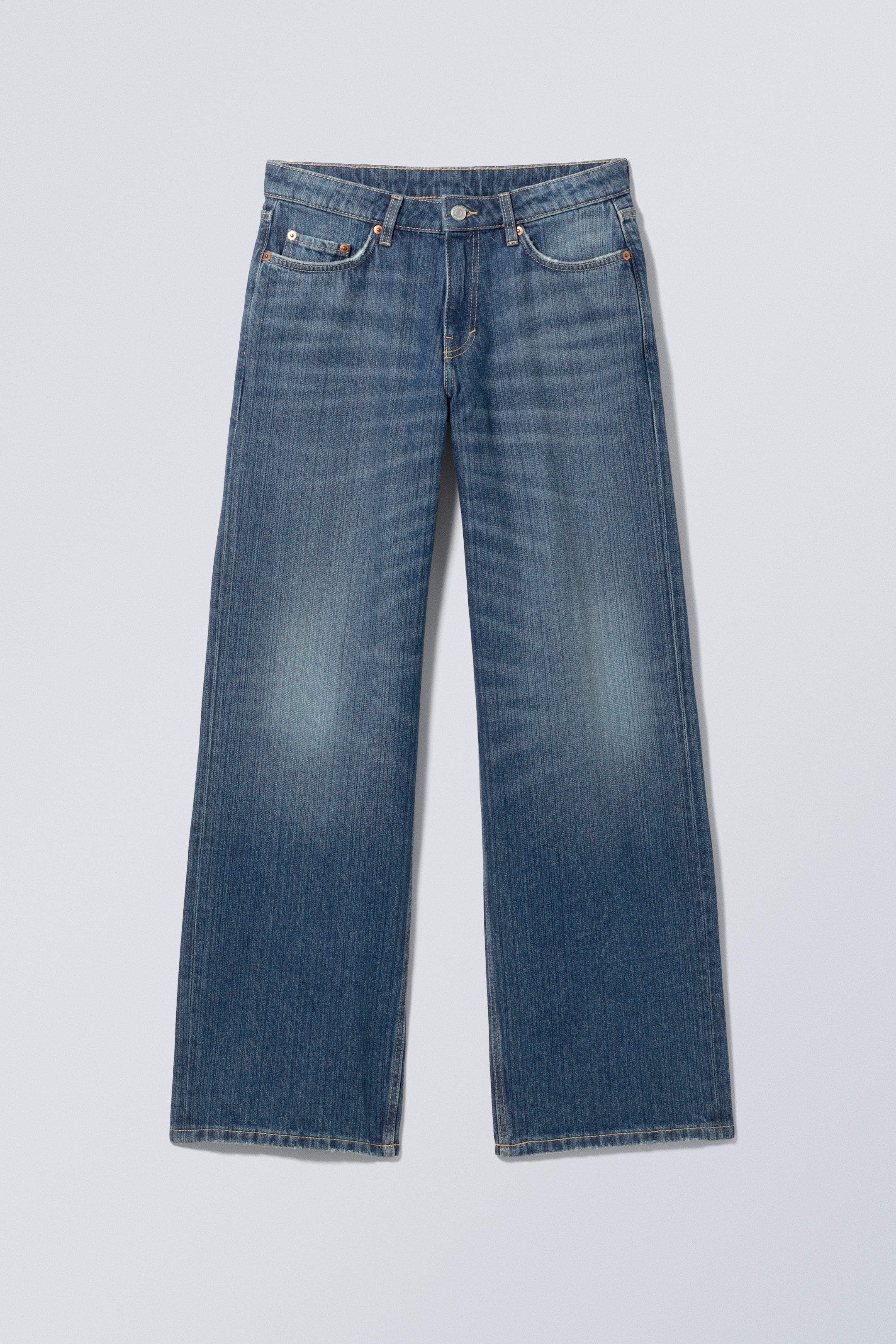 Größeres Bild anzeigen: Ample Low Waist Loose Wide Leg Jeans - Mine Blue - Mittelblau - Ladies | H&M AT 6